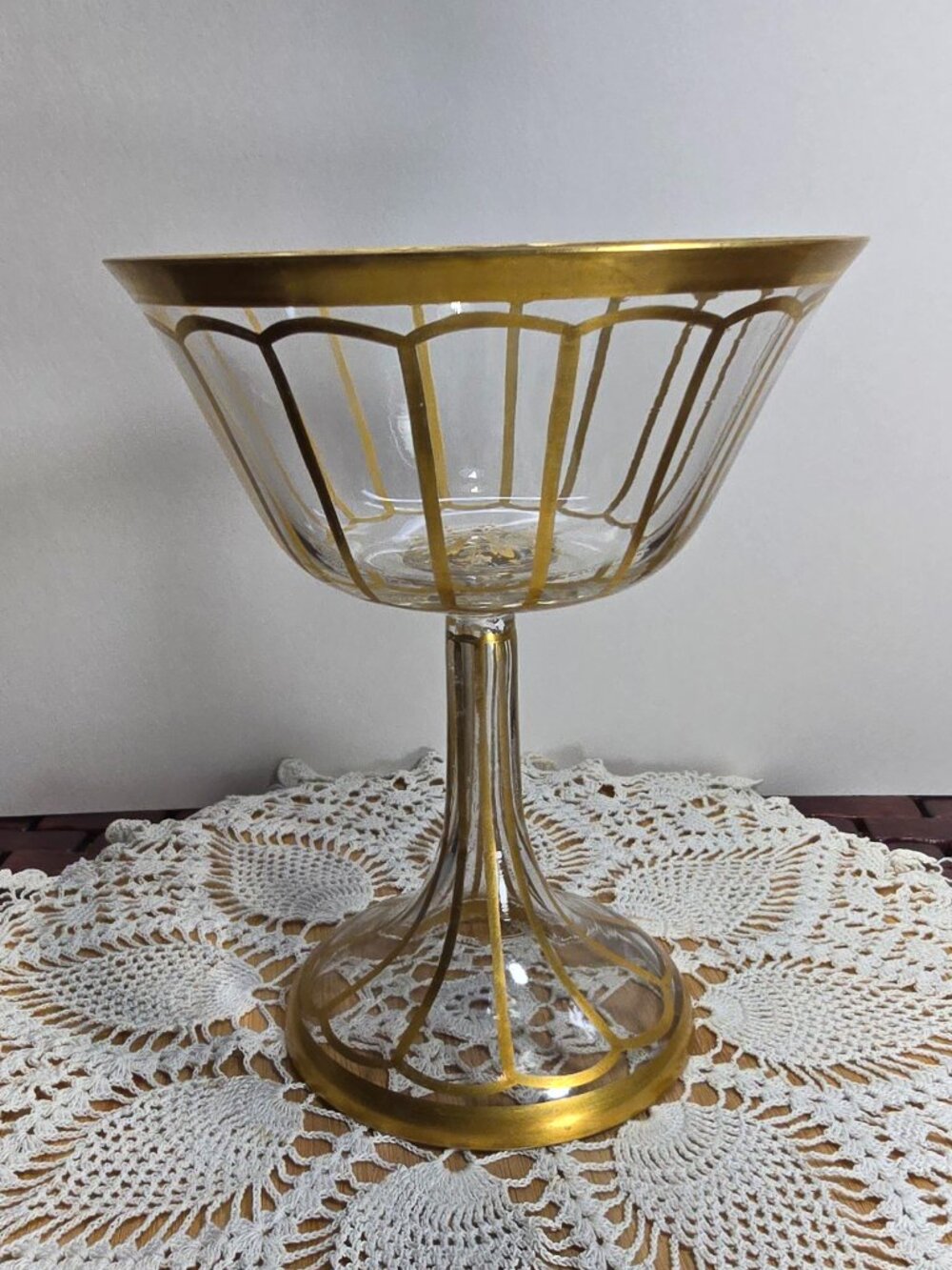 24K Gold Gilded Pedestal Candy Dish Very Rare Find